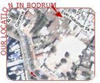 Our location on map in Bodrum, Mugla, Turkey?